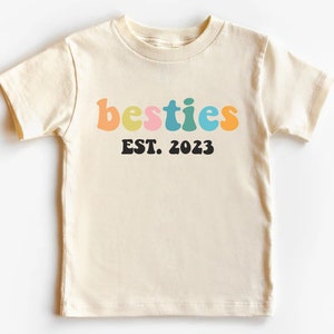 Personalisierte Besties Baby Body, Retro Best Friends Body, Best Friends Shirts, niedlicher natürlicher Baby Body, Besties wie unsere Mütter, BFF Tee