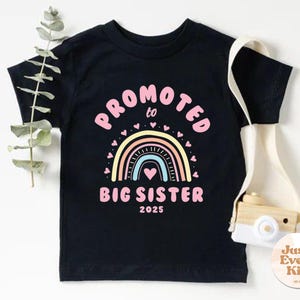 Promu chemise grande soeur 2025, faire-part de naissance, cadeau pour grande soeur, chemise grande soeur pour tout-petits, nouveau t-shirt grande soeur, future grande soeur