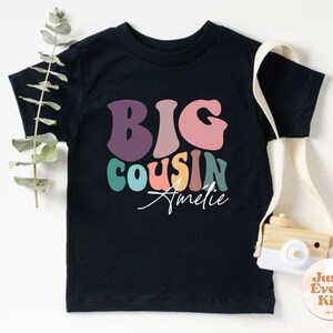 Personalisiertes Cousin Crew Shirt, großer Cousin Kleinkind Shirt, Namen Shirt, Benutzerdefinierter großer Cousin T-Shirts, niedliches Cousin Natürliches Kleinkind T-Shirt Bild 9