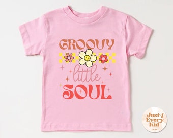 Groovy Toddler Shirt, Retro Kids Tee, Groovy Toddler, Boho And Retro Shirt, Vintage Pink Kids Tee, Daisy Toddler Shirt, Summer Kids Shirt