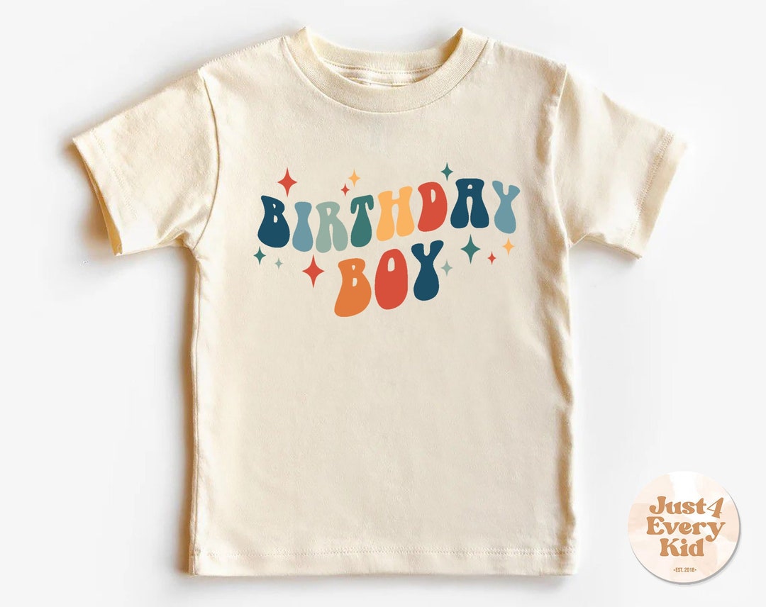 Birthday Boy Toddler Shirt, Birthday Boy Natural Infant, Wavy Letters ...