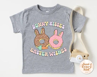 Lapin bisous et voeux de Pâques chemise pour tout-petits, t-shirt printemps pour enfants, chemise de Pâques pour tout-petits, bébé naturel rétro de Pâques, body bébé de Pâques