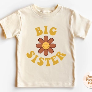 Shirt grote zus peuter, retro kindershirt, broer of zus natuurlijke peuter, jeugd T-shirt, kindershirt zwangerschap aankondiging, broer of zus natuurlijke baby
