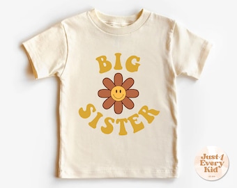 Big Sister Toddler Shirt, Retro Kids Shirt, Sibling Natural Toddler, Youth Tee, Kids Pregnancy Announcement Shirt, Sibling Natural Infant