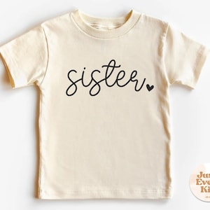Chemise pour petite soeur, cadeau pour soeur, faire-part de grossesse, chemise pour faire-part de bébé, chemise rétro pour enfant, t-shirt naturel pour tout-petit et jeune frère et sœur