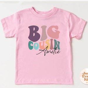 Personalisiertes Cousin Crew Shirt, großer Cousin Kleinkind Shirt, Namen Shirt, Benutzerdefinierter großer Cousin T-Shirts, niedliches Cousin Natürliches Kleinkind T-Shirt Pink