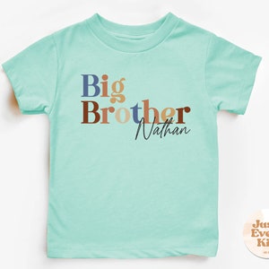 Big Brother Toddler Shirt, Sibling Natural Infant, Pregnancy Reveal Shirt, Big Brother Bodysuit, Name Shirt, Custom Big Brother, Youth Tee image 6