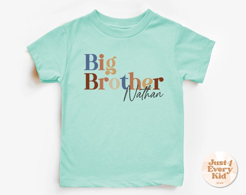 Big Brother Toddler Shirt, Sibling Natural Infant, Pregnancy Reveal Shirt, Big Brother Bodysuit, Name Shirt, Custom Big Brother, Youth Tee image 6