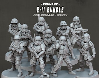 10x Remnant E-11 Trooper Bundle - Post Interstellar Civil War - 3D Resin Printed, 35mm Scale