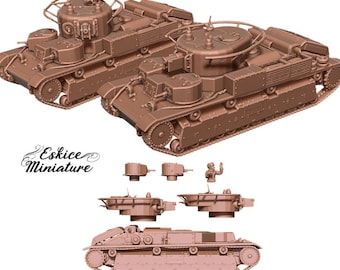 T-28 Russian Tank - 3D Resin Printed, 28mm Scale