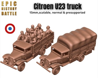 5x Citroen U23 French Trucks - 3D Resin Printed, 15mm Scale