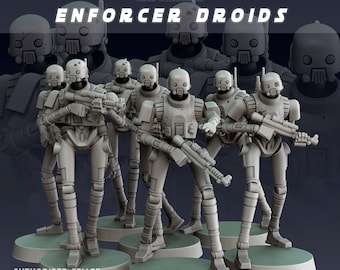 7x Enforcer Droid Squad - Interstellar Civil War - 3D Resin Printed, 35mm Scale