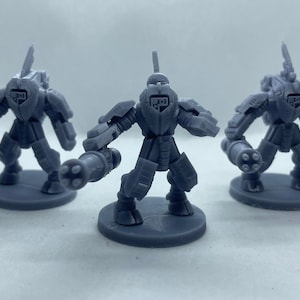 3x Taar Light Power Armor Squad - Grim Future Wars - 3D Resin Printed, 32mm Scale