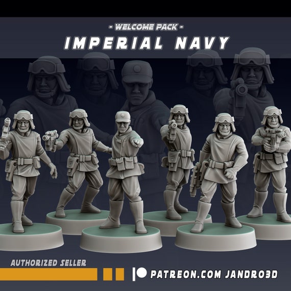 6x Imperial Navy Squad - Interstellar Civil War - 3D Resin Printed