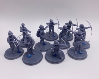 10x Carolingian Archer Squad - 3D Resin Printed, 28mm Scale