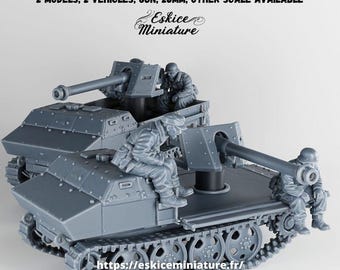 2x RSO Pak40 German Vehicle - 3D Resin Printed, 28mm Scale