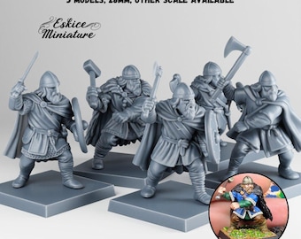 10x Viking Squad - 3D Resin Printed, 28mm Scale