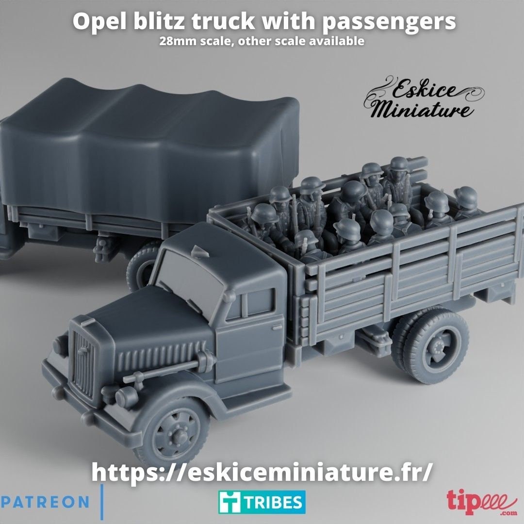 academy) Opel bltz et (Schatton modellbau) remorque 1/72