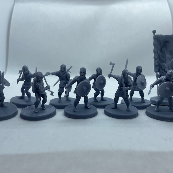 10x Dark Age Veteran Infantry Squad - 3D Resin Printed, 28mm Scale