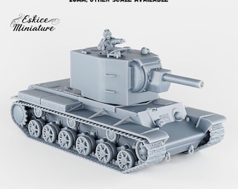 KV2 Russian Heavy Tank - 3D Resin Printed, 28mm Scale