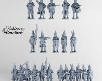 30x Hessian Infantry - Revolutionary War - 3D Resin Printed, 15mm Scale