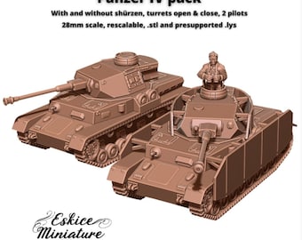 Panzer IV German Medium Tank - 3D Resin Printed, 28mm Scale