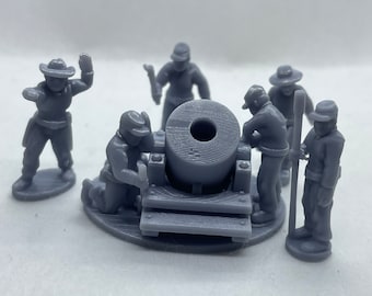 American Civil War Heavy Mortar with Crew - 3D Resin Printed, 15mm Scale