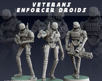 3x Veteran Enforcer Droid Squad - Interstellar Civil War - 3D Resin Printed, 35mm Scale