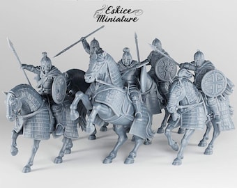 5x Byzantine Cataphract Squad - 3D Resin Printed, 28mm Scale