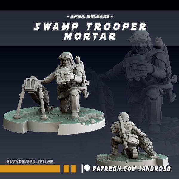 1x Swamp Mortar Trooper- Interstellar Civil War - 3D Resin Printed, 35mm Scale
