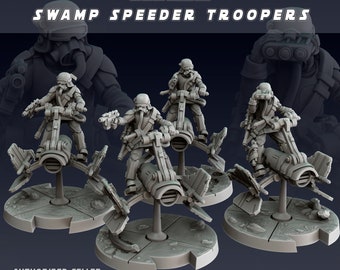 4x Swamp Speeder Trooper Squad - Interstellar Civil War - 3D Resin Printed, 35mm Scale