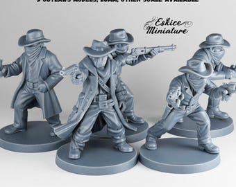 10x Far West Outlaw Pack II - 3D Resin Printed, 28mm Scale