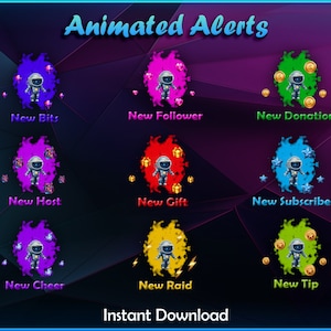 Twitch Alerts Animated | Stream Alerts | Astronaut Stream Alerts