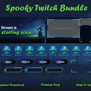 Animated Twitch Overlay Pack | Stream Overlays Package | Witchy Twitch Pack | Twitch Panels