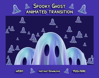 Animated Stream Transition | Halloween Spooky Ghost Stinger Transition | Instant Digital Download