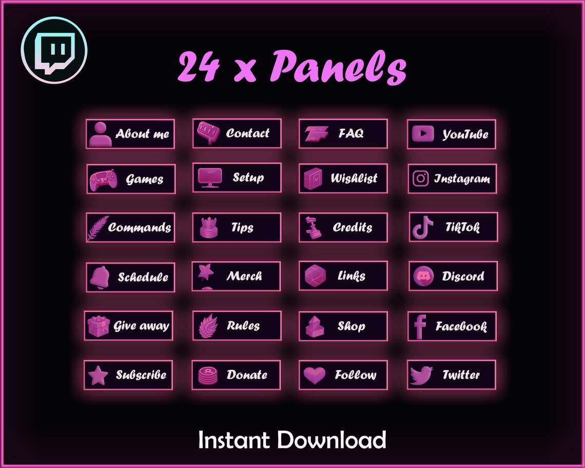 Twitch Panels Pack Streaming Panels Aesthetic Twitch - Etsy