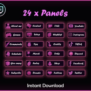 Twitch Panels Pack | Streaming Panels | Aesthetic Twitch Panels