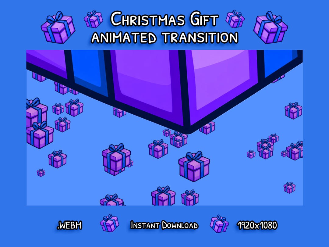 Animated Stream Transition | Christmas Stinger Transition | Xmas Gift ...