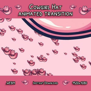 Trendy Animated Transition | Stream Asset | Coastal Cowgirl Hat Stinger Transition | Instant Digital Download