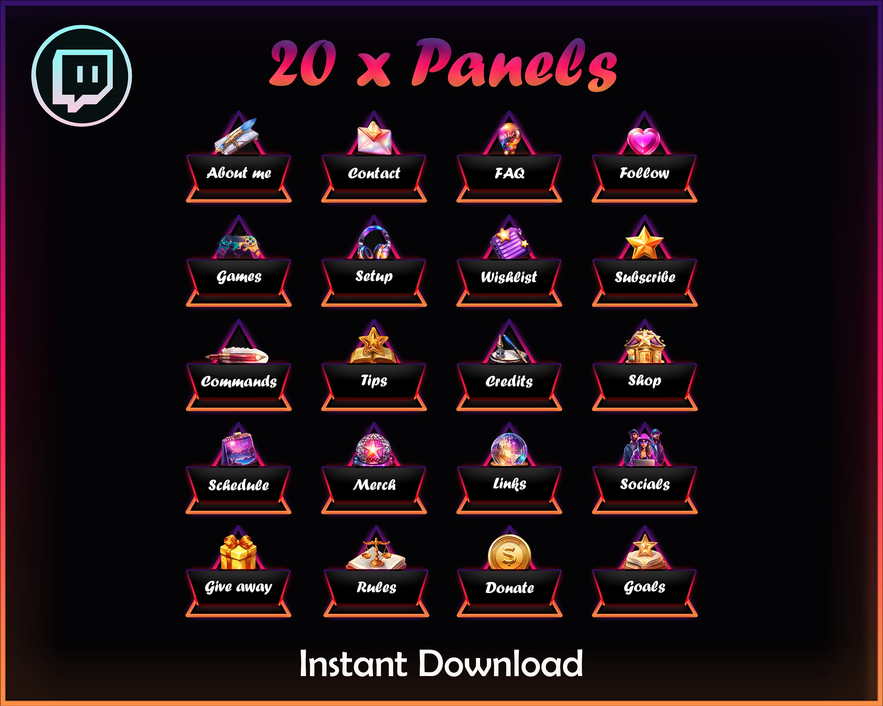 Twitch Panels Pack Streaming Panels Aesthetic Twitch Panels - Etsy