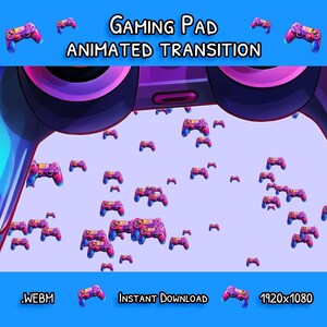 Gaming Animated Transition | Stream Asset | Gaming Pad Stinger Transition | Instant Digital Download