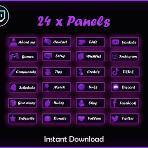Twitch Panels Pack | Streaming Panels | Aesthetic Twitch Panels