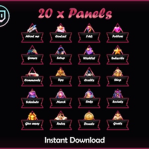 Twitch Panels Pack | Streaming Panels | Aesthetic Twitch Panels