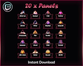 Twitch Panels Pack | Streaming Panels | Aesthetic Twitch Panels