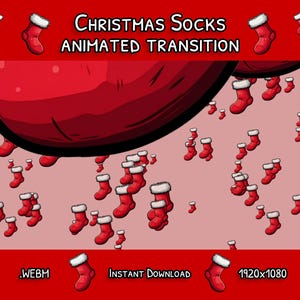 Animated Stream Transition | Christmas Stinger Transition | Christmas Gift Socks | Instant Digital Download