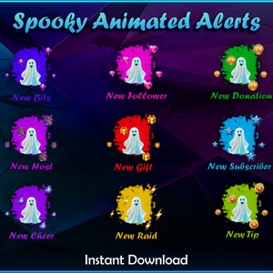 Twitch Alerts Animated | Stream Alerts | Spooky Ghost Twitch Alerts