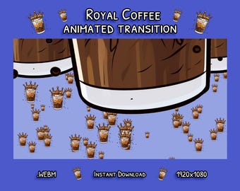Animowane przejście strumienia | Coffee Vibes Stinger Transition | Royal Coffee | Natychmiastowe pobieranie cyfrowe