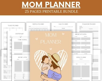 Mom Planner: Daily Organizer, Meal Planning, Wellness Tracker (Digital Download)