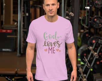 Camiseta Deus me ama: Presente cristão, camiseta de algodão macio