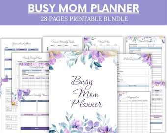 Busy Mom Digital Planner: Daily Organizer, Cleaning Tracker (PDF Download)